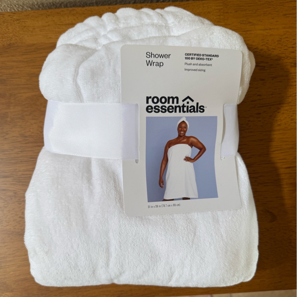 Room Essentials White Shower Wrap